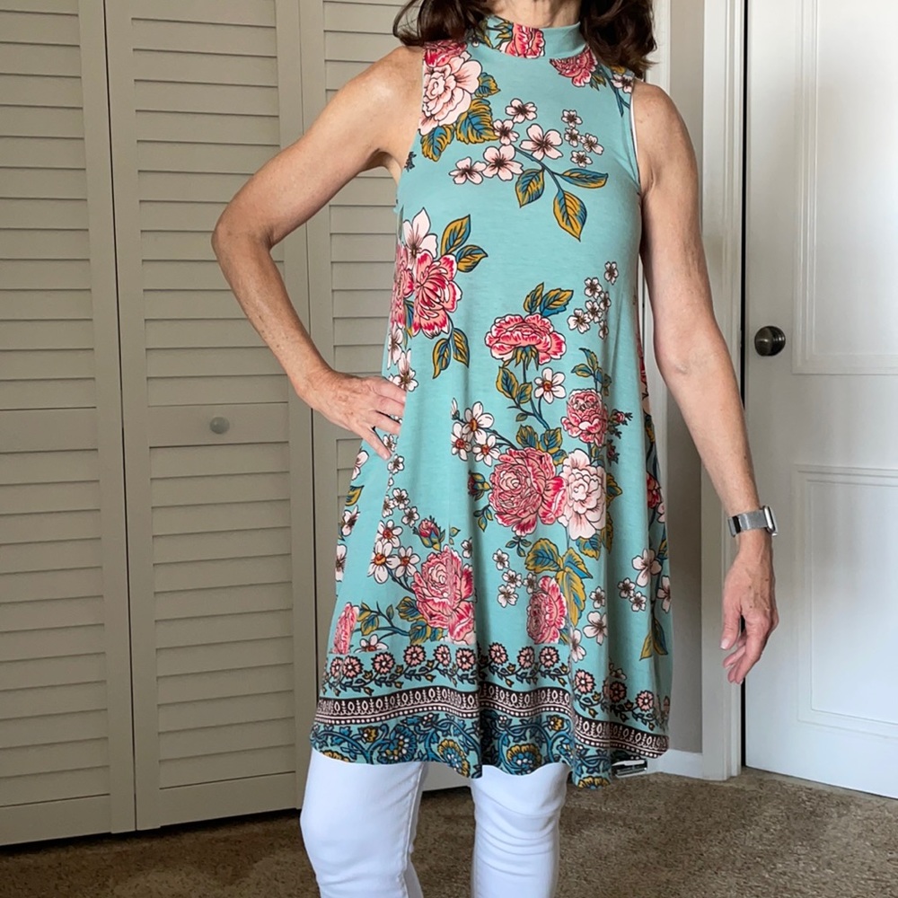 Angie, Flower Print Dress or Tunic